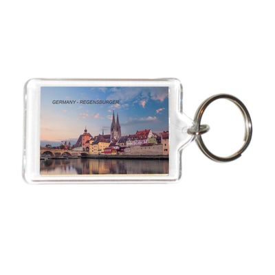Germany German Deutschland Acrylic Keychains KeyRings Holders Grp 1 (1 Piece, City: REGENSBURGER #GER23)