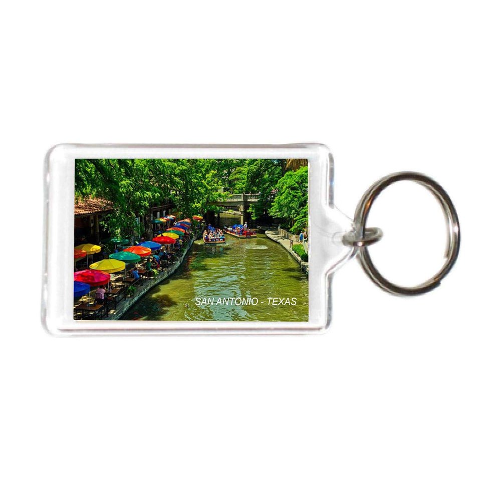 Texas USA United States Acrylic Keychains KeyRings Holders (3 Piece, Style: San Antonio #SA8)