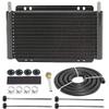 American Volt Black 17 Row 6AN 3/8" Inch Hose Line Outlet Aluminum Engine Transmission Oil Cooler Light Duty Towing Kit view 1