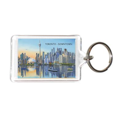 Canada Canadian Ontario Toronto Acrylic Keychains KeyRings Holders (3 Piece, City: DOWNTOWN #TOR12)