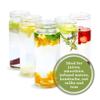 All About Juicing Clear Glass Water Bottles Set - 6 Pack Wide Mouth with Lids for Juice, Smoothies, Beverage Storage - 16 oz, Durable, Reusable, Dishwasher Safe, Leak Proof (Black Caps) view 3