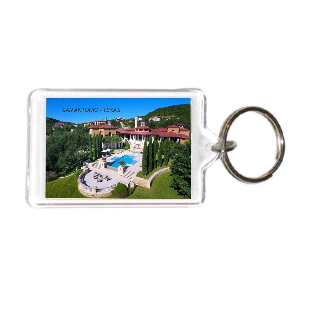 Texas USA United States Acrylic Keychains KeyRings Holders (3 Piece, Style: San Antonio #SA12)