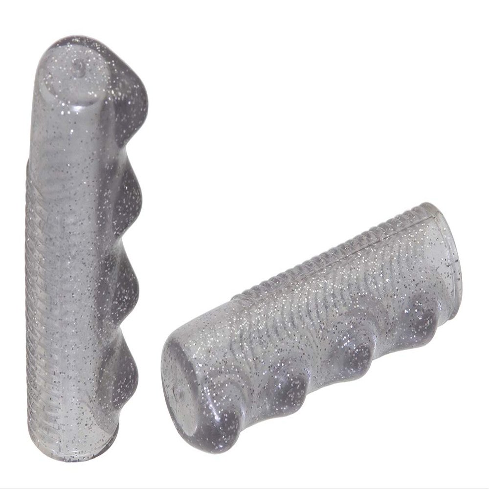 Alta Bicycle Mini Lowrider Sparkle Flake Bicycle Grips, Multiple Colors. (Clear)