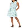 Amazon Essentials Women's Sleeveless Relaxed-Fit Woven Shirt Dress, Aqua Blue Poppy, XX-Large view 1