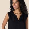 Amazon Essentials Women's Sleeveless Woven Shift Dress Shirt, -Black, Small view 4