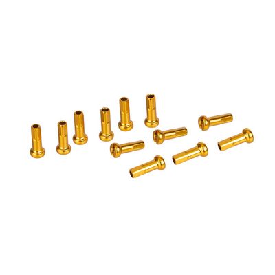 AKOAK 12 Pcs Mountain Bike Color Spoke Cap, Wheel Spoke Nipple Decoration Mountain Road Bike 14G, Bicycle Spoke Accessories (Gold)