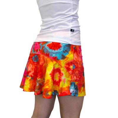 Smash Dandy Orange Tie Dyed Flutter Style Golf/Tennis Skort/Skirt (XSmall)