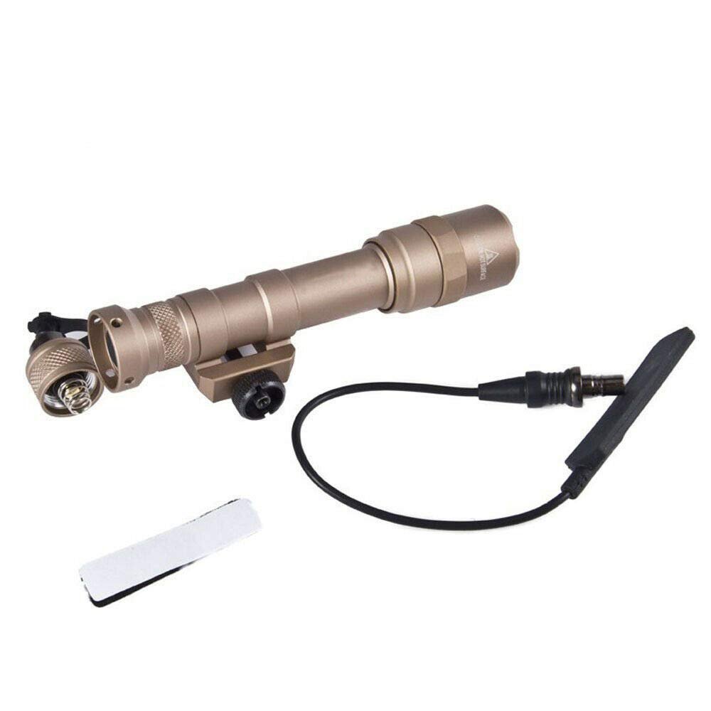 FARMSOLDIER M600C Mini Scout Compact LED WeaponLight, 220 Lumens with 2 x CR123A Batteries for Hunting Hiking Tan