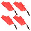 4pcs Soccer Linesman Referee Flags Metal Pole Foam Handle for Football (Red) view 1