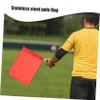 4pcs Soccer Linesman Referee Flags Metal Pole Foam Handle for Football (Red) view 2