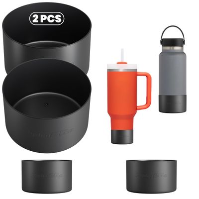 2PCS Protective Silicone Boot for Hydro Flask 12, 18, 21, 24oz Water Bottles, Accessories Bottle Boot for Owala Twist 18, 24oz and Most Water Bottles, Resistant to Dents, Scrathes (Bottom Size 2.93in)