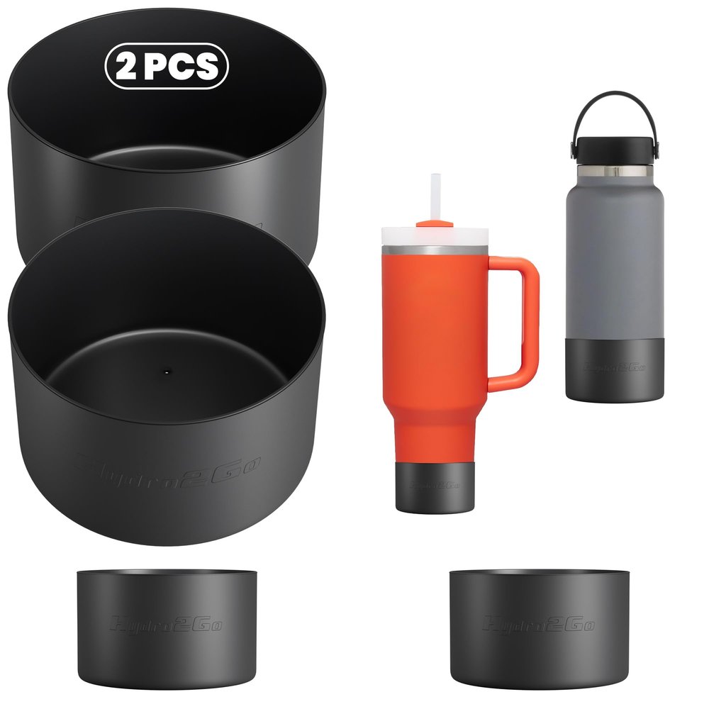 2PCS Protective Silicone Boot for Hydro Flask 12, 18, 21, 24oz Water Bottles, Accessories Bottle Boot for Owala Twist 18, 24oz and Most Water Bottles, Resistant to Dents, Scrathes (Bottom Size 2.93in)