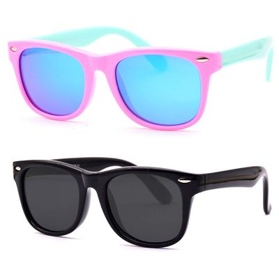 JUSLINK Toddler Sunglasses, Polarized Flexible Kids Sunglasses for Girls Boys and Baby Age 2 to 10 (Pink+Black)
