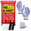 JJ CARE Fire Blanket  (X-Large) 6.5x6.5ft w/Hooks & Gloves, Emergency Fire Blanket for Home & Kitchen, High Heat Resistant Fire Suppression Blankets for Home Safety, Kitchen, Camping view 1