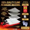 JJ CARE Fire Blanket  (X-Large) 6.5x6.5ft w/Hooks & Gloves, Emergency Fire Blanket for Home & Kitchen, High Heat Resistant Fire Suppression Blankets for Home Safety, Kitchen, Camping view 2