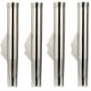 Amarine Made 4-Pack Stainless Fishing Rod Holder Angeled and Flared with Liner - 1/3" Coped Blade, 1-3/4" Inner Diameter White Liner view 1