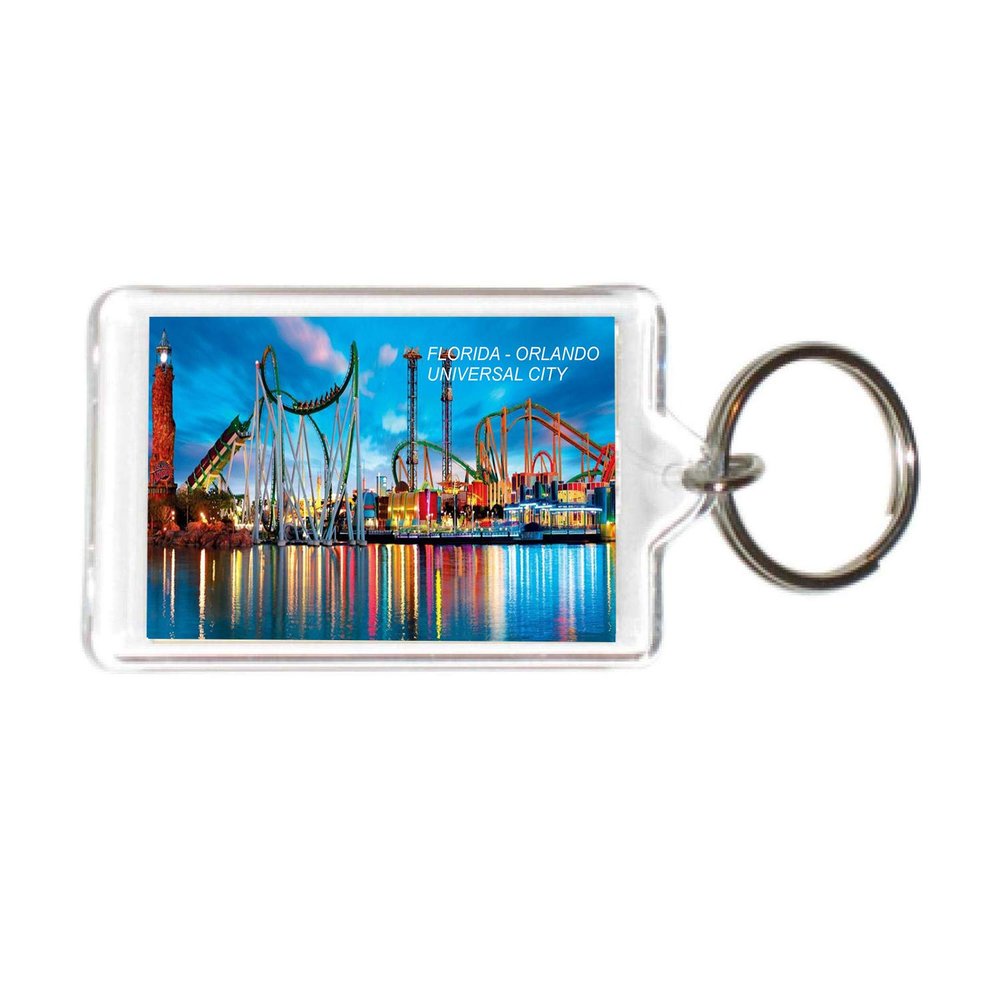 Florida USA United States Acrylic Keychains KeyRings Holders (1 Piece, Style: Orlando Universal City #FL4)