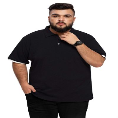 Aiyino Men's Big and Tall Classic Fit Short Sleeve Solid Soft Cotton Polo Shirt 5XL White