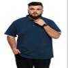 Aiyino Men's Big and Tall Classic Fit Short Sleeve Solid Soft Cotton Polo Shirt 5XL Navy view 1