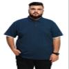 Aiyino Men's Big and Tall Classic Fit Short Sleeve Solid Soft Cotton Polo Shirt 5XL Navy view 2