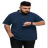 Aiyino Men's Big and Tall Classic Fit Short Sleeve Solid Soft Cotton Polo Shirt 5XL Navy view 3