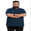 Aiyino Men's Big and Tall Classic Fit Short Sleeve Solid Soft Cotton Polo Shirt 5XL Navy view 4