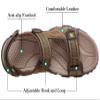 CAMEL CROWN Men's Water Sandals Waterproof Arch Support Hiking Sandals Comfort Leather Sandals Adjustable Athletic Outdoor Sandals for Summer Beach Trail Walking Khaki/Green 12 view 3