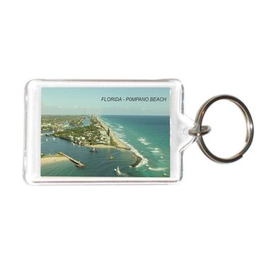 Florida USA United States Acrylic Keychains KeyRings Holders (1 Piece, Style: Pompano Beach #FL77)