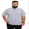 Aiyino Men's Big and Tall Classic Fit Short Sleeve Solid Soft Cotton Polo Shirt 3XL Light Grey view 2