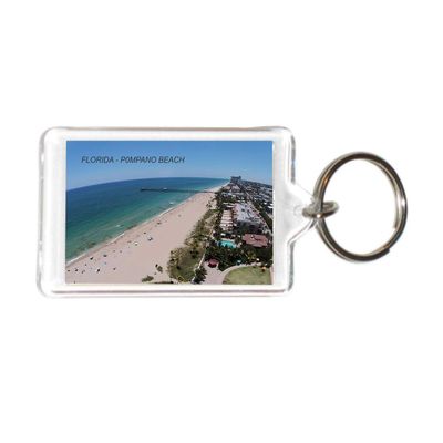 Florida USA United States Acrylic Keychains KeyRings Holders (12 Piece, Style: Pompano Beach #FL94)