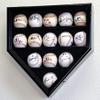 14 Baseball Display Case Cabinet Holder Wall Rack Home Plate Shaped w/UV Protection- Lockable -Black view 1