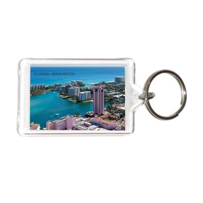 Florida USA United States Acrylic Keychains KeyRings Holders (12 Piece, Style: Boca Raton #FL91)