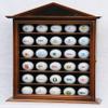 Flags connections 30 Golf Ball Designer Display Case Cabinet Holder Wall Rack -Walnut view 2