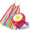 PLATT Bike Bell for Kids, Bike Horn for Boys and Girls Bike with 1 Pair Bike Streamer Tassels,Red+Purple view 1