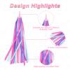 PLATT Bike Bell for Kids, Bike Horn for Boys and Girls Bike with 1 Pair Bike Streamer TasselsPink+Purple view 4