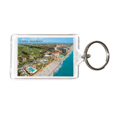 Florida USA United States Acrylic Keychains KeyRings Holders (12 Piece, Style: Palm Beach #FL115)