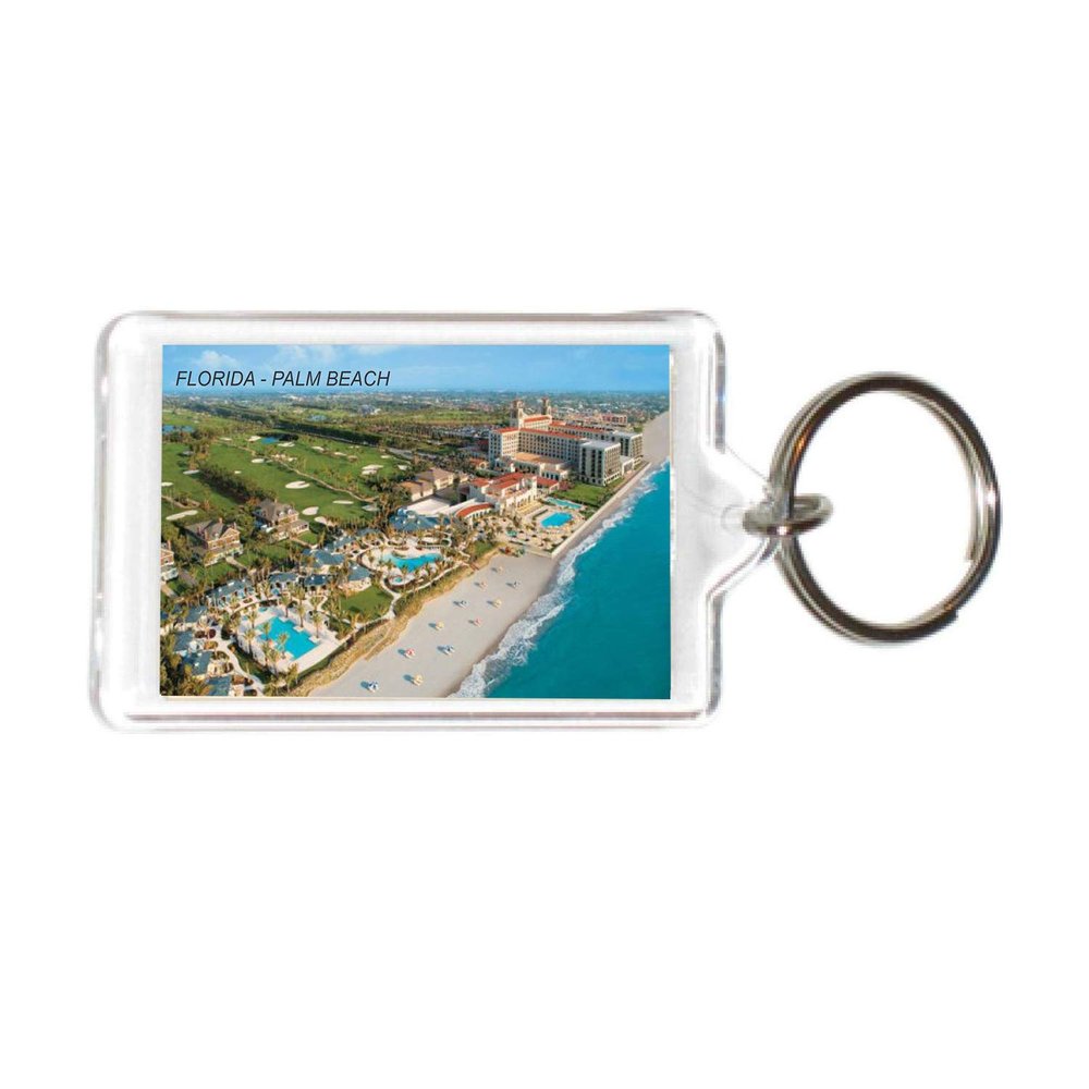 Florida USA United States Acrylic Keychains KeyRings Holders (12 Piece, Style: Palm Beach #FL115)
