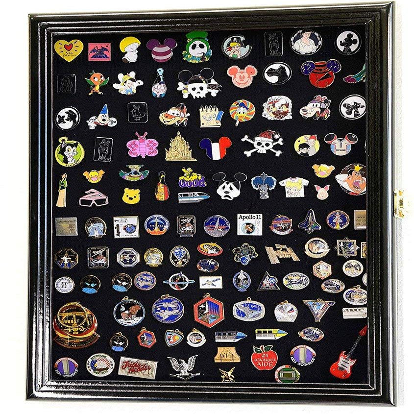 flag connections Lapel Pin Pins Display Case Cabinet Wall Rack Holder Disney Hard Rock Military Pins