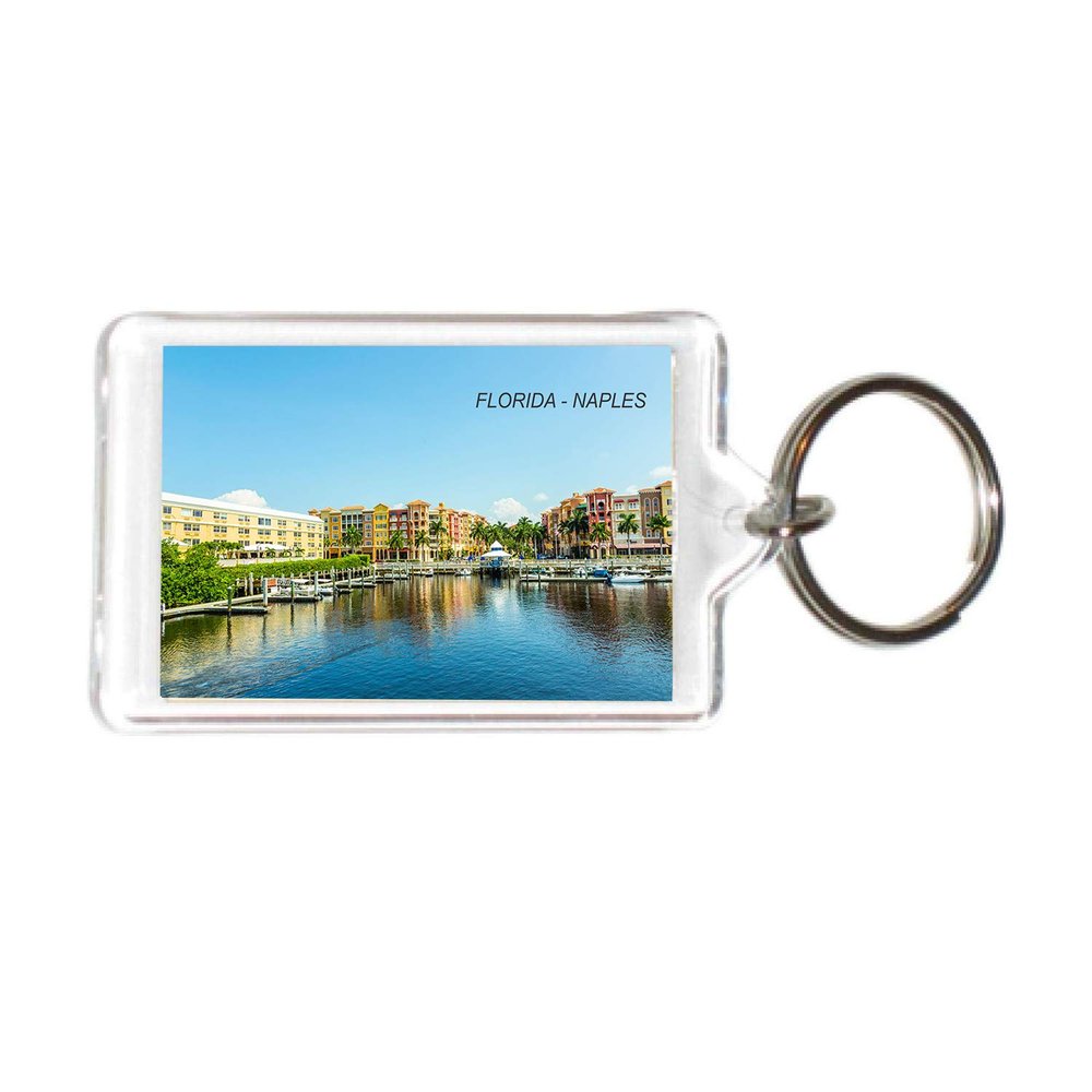 Florida USA United States Acrylic Keychains KeyRings Holders (1 Piece, Style: Naples #FL141)