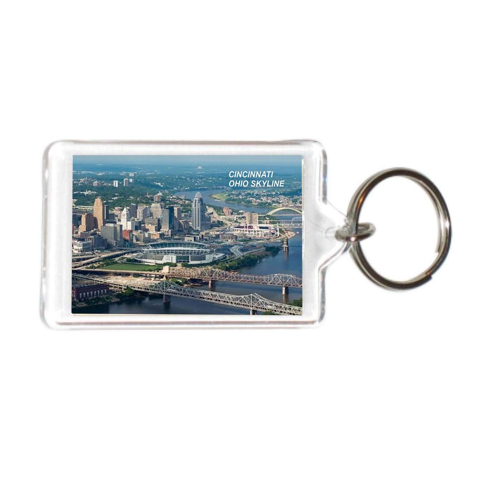 Ohio USA United States Acrylic Keychains KeyRings Holders (12 Piece, Style: Cincinnati #CI1)