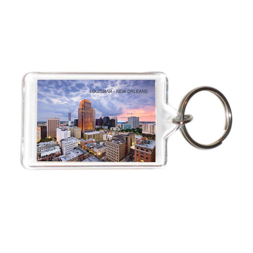 Louisiana USA United States Acrylic Keychains KeyRings Holders (3 Piece, Style: New Orleans #LOU18)