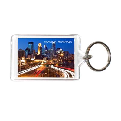 Minnesota USA United States Acrylic Keychains KeyRings Holders (12 Piece, Style: Minneapolis #MIN5)