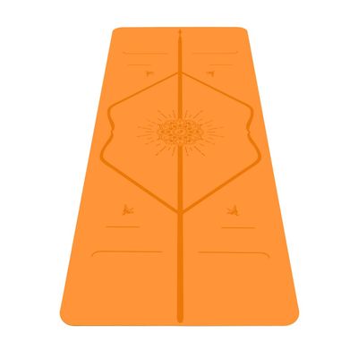 Liforme Travel Yoga mat  Free Yoga Bag, Patented Alignment System, Warrior-like Grip, Non-slip, Eco-friendly and Biodegradable, Ultra-lightweight, Sweat resistant, Long, Wide and Thick (Orange)