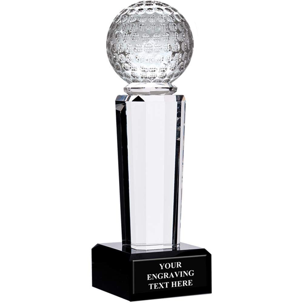 Golf Award, 12 1/2" Onyx Pedestal Crystal Golf Ball Awards Prime