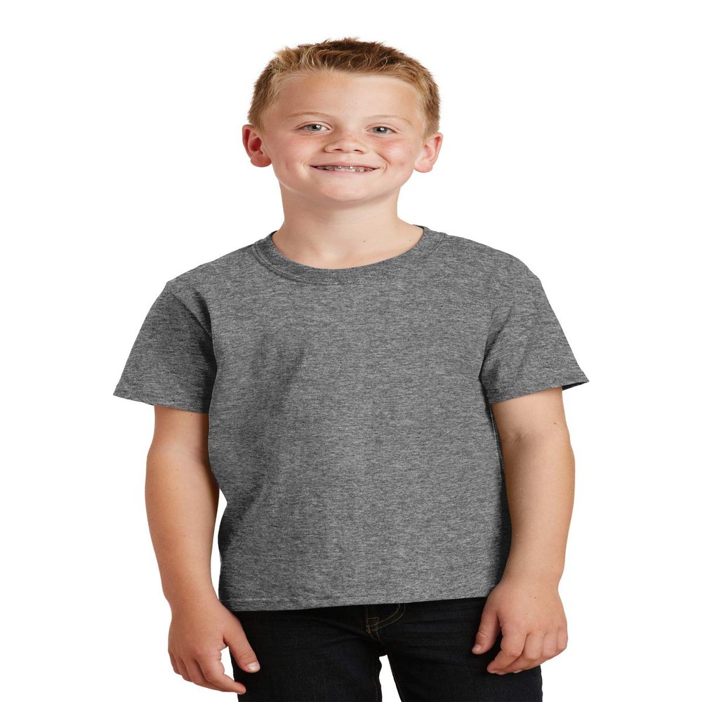Port & Company - Youth Core Cotton Tee. PC54Y L Graphite Heather
