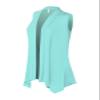 Design by Olivia Women's Sleeveless Open Front Draped Cardigan Vest Lightweight Cool Coat Mint XL view 2