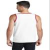 Port & Company Core Cotton Tank Top. PC54TT XL White/ Red view 2