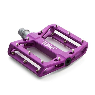 BW USA Berm Platform Bike Pedals - Lightweight Aluminum Flat Pedals for MTB and BMX - Purple