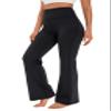 AFITNE Yoga Pants for Women Bootcut Pants with Pockets High Waisted Workout Bootleg Yoga Pants Tall Long Athletic Gym Pants Black - L view 2