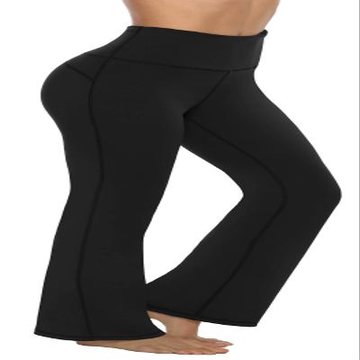AFITNE Yoga Pants for Women Bootcut Pants with Pockets High Waisted Workout Bootleg Yoga Pants Tall Long Athletic Gym Pants Black - XL